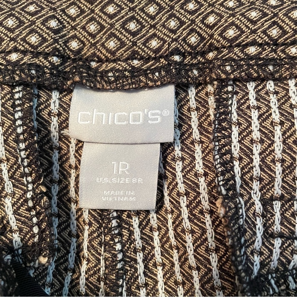 Chicos Brigitte Diamond Jacquard Ankle Pants business office corpcore size 8 M - Picture 6 of 13